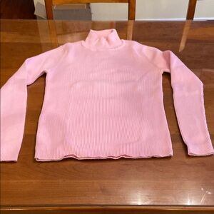 Pretty Pink Turtleneck Sweater.  100 percent cotton.